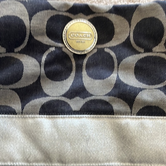 Denim and silver Coach crossbody bag with adjustable strap - Picture 5 of 5